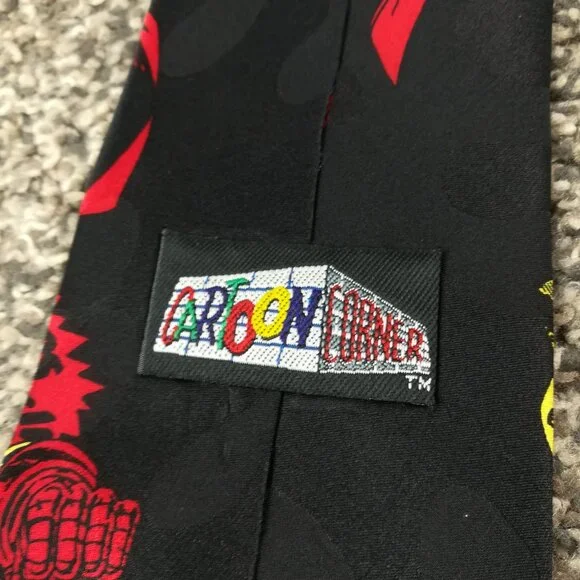 VTG 1994 Marvel Avengers Comics Red White Blue Silk Tie Necktie Comic Corner